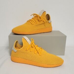 Adidas Yellow and White Sneakers with Mesh Upper